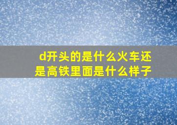 d开头的是什么火车还是高铁里面是什么样子