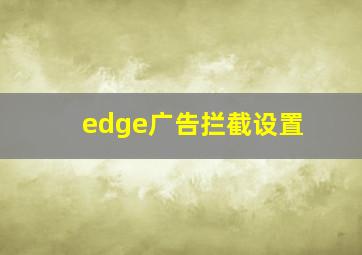 edge广告拦截设置