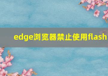 edge浏览器禁止使用flash