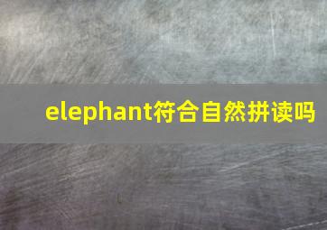 elephant符合自然拼读吗