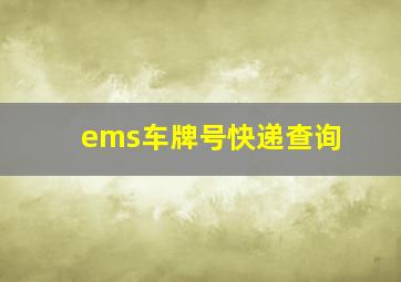 ems车牌号快递查询