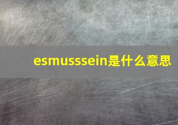 esmusssein是什么意思