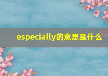 especially的意思是什么