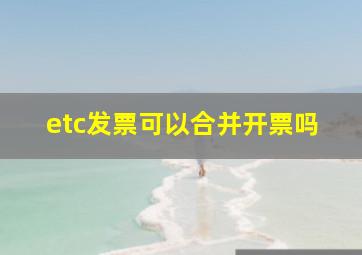 etc发票可以合并开票吗