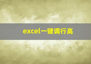 excel一键调行高