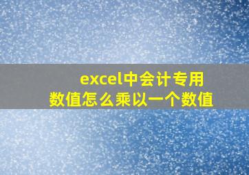 excel中会计专用数值怎么乘以一个数值