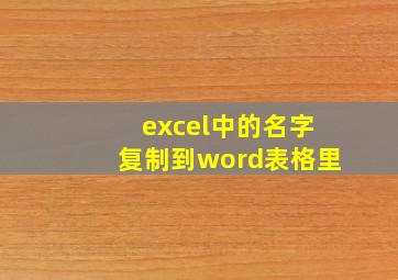 excel中的名字复制到word表格里