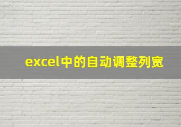 excel中的自动调整列宽