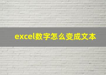 excel数字怎么变成文本