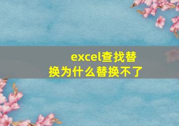 excel查找替换为什么替换不了