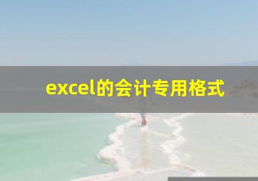 excel的会计专用格式