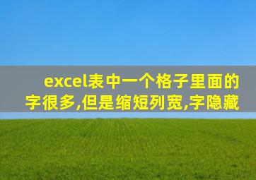 excel表中一个格子里面的字很多,但是缩短列宽,字隐藏