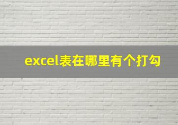 excel表在哪里有个打勾