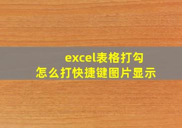 excel表格打勾怎么打快捷键图片显示