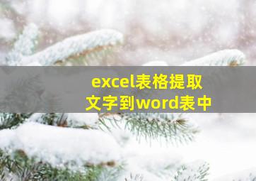 excel表格提取文字到word表中