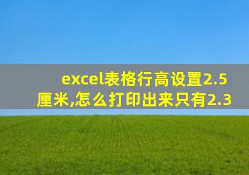 excel表格行高设置2.5厘米,怎么打印出来只有2.3