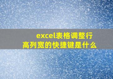 excel表格调整行高列宽的快捷键是什么