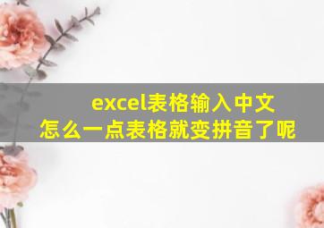 excel表格输入中文怎么一点表格就变拼音了呢