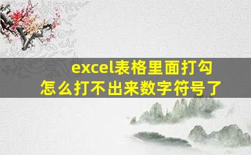 excel表格里面打勾怎么打不出来数字符号了