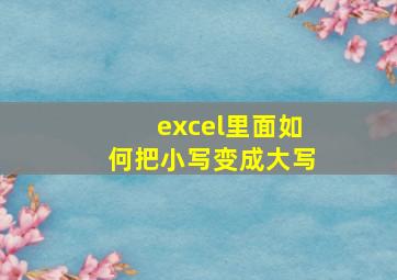 excel里面如何把小写变成大写