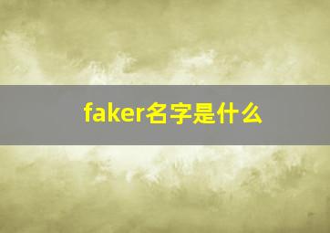 faker名字是什么