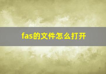 fas的文件怎么打开