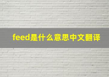 feed是什么意思中文翻译