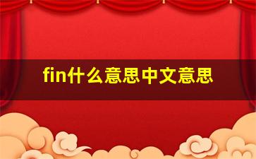 fin什么意思中文意思