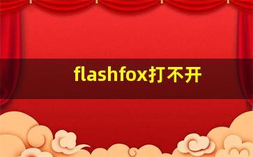 flashfox打不开