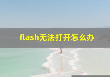 flash无法打开怎么办