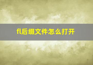 fl后缀文件怎么打开