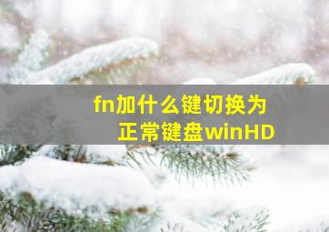 fn加什么键切换为正常键盘winHD