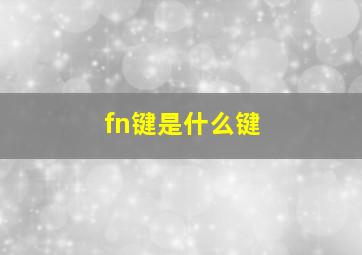 fn键是什么键