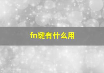 fn键有什么用