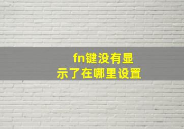 fn键没有显示了在哪里设置