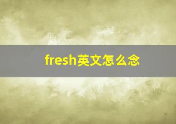 fresh英文怎么念