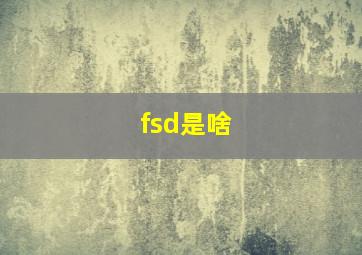 fsd是啥