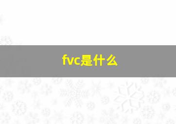 fvc是什么