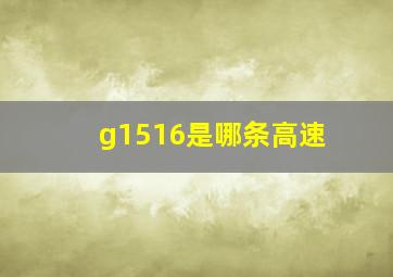 g1516是哪条高速