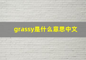 grassy是什么意思中文