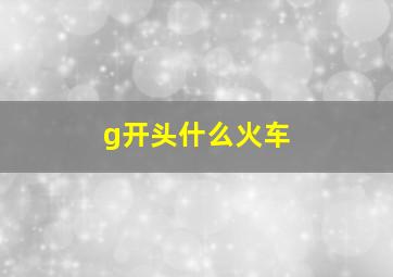 g开头什么火车