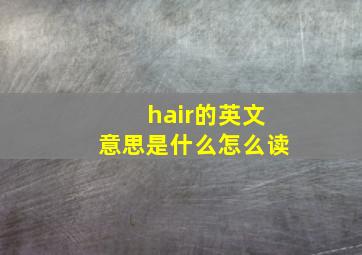 hair的英文意思是什么怎么读