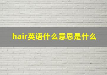 hair英语什么意思是什么