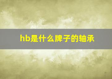 hb是什么牌子的轴承