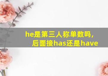 he是第三人称单数吗,后面接has还是have