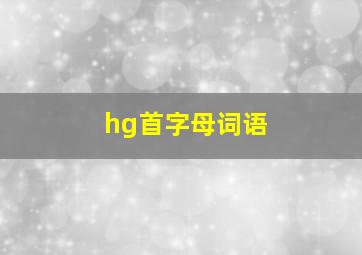 hg首字母词语