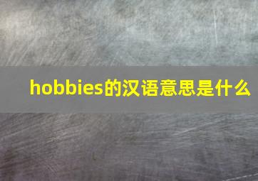 hobbies的汉语意思是什么