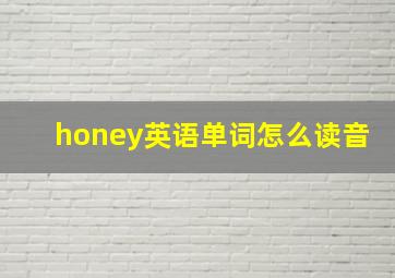 honey英语单词怎么读音