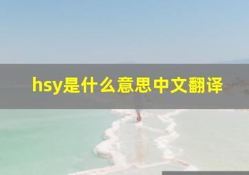 hsy是什么意思中文翻译