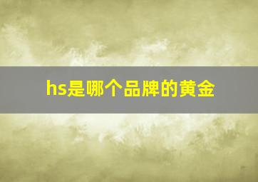 hs是哪个品牌的黄金